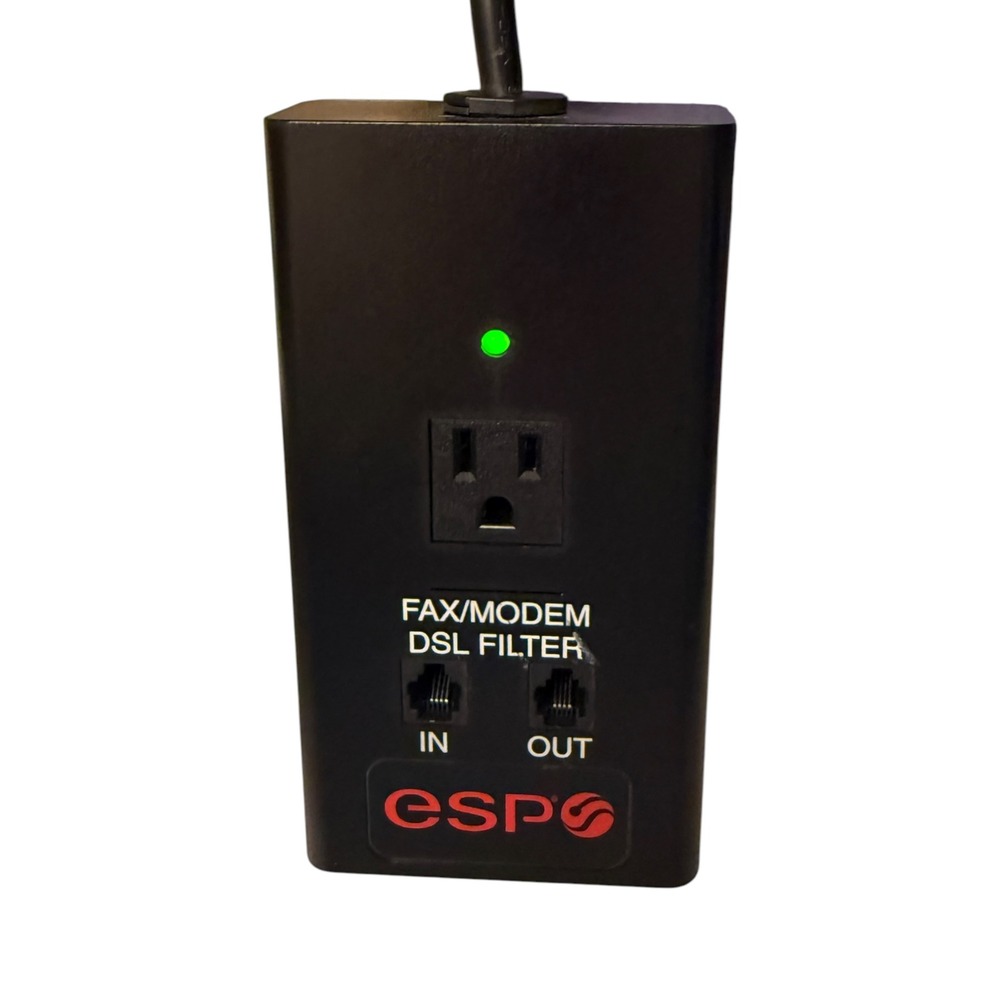ESP MFP-1 Surge Protector Power Filter Fax Modem DSL Ethernet CAT 5E Black